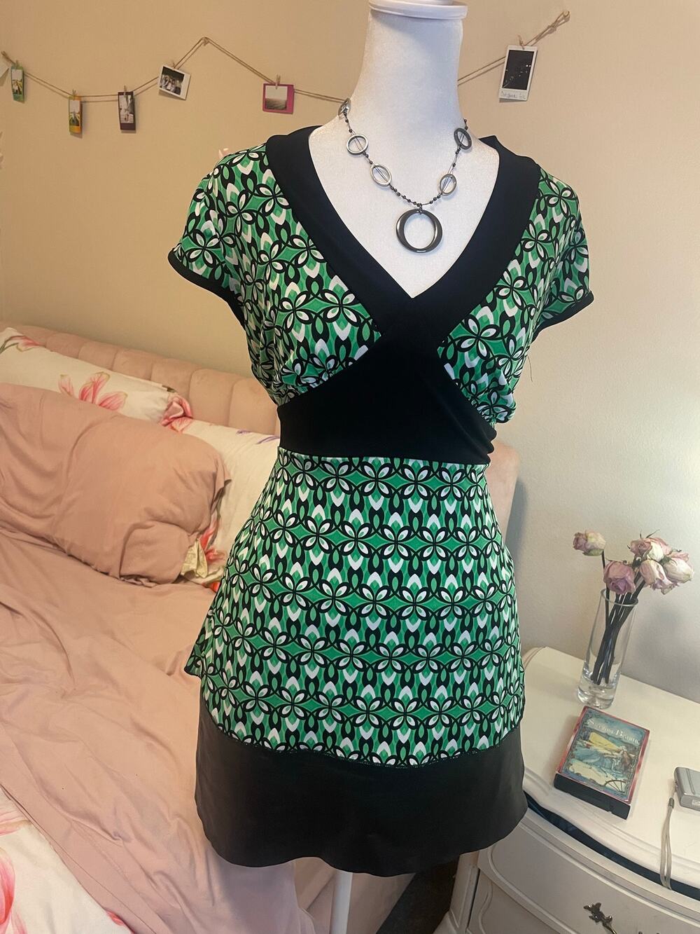 green and black y2k jtb top